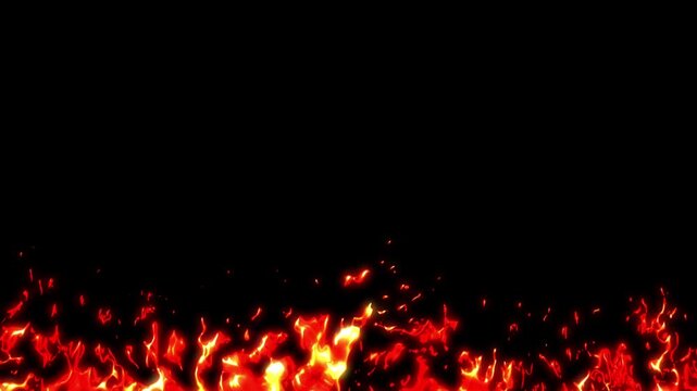 Anime fire with transparent background, cartoon fire