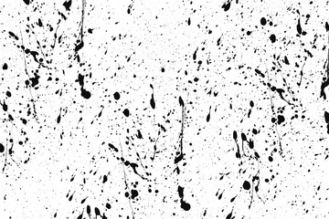 Black paint splatter texture seamless pattern isolated on transparent background