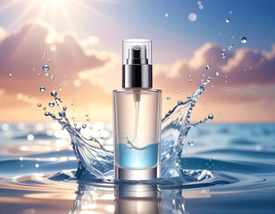 Luxury cosmetic Bottle package skin care cream, Beauty cosmetic product poster, with Bokeh background