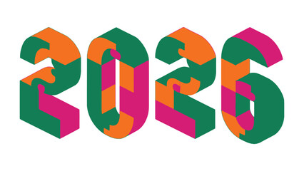 Digital Puzzle of Year 2026: An abstract composition, vibrant numbers of 2026, composed of colorful geometric puzzle pieces, symbolizing the interconnectedness and innovation that lies ahead.
