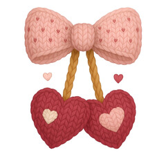 Crochet Valentine Cherry PNG Clipart 