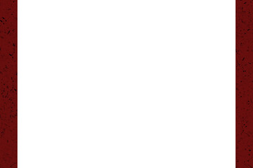 Vertical white rectangle framed by textured dark red border isolated on transparent background