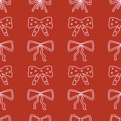 Coquette Christmas pattern with bows