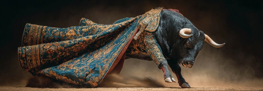 Torero traje de luces haciendo faena