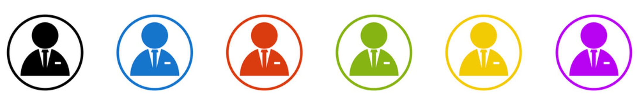 Banner mit 6 farbigen Icons im Kreis: Gl&uuml;hbirne, Tipp oder Idee