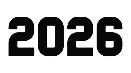 2026: A bold, clear depiction of the year 2026, presented in a clean, modern font, serving as a versatile visual element for various themes.