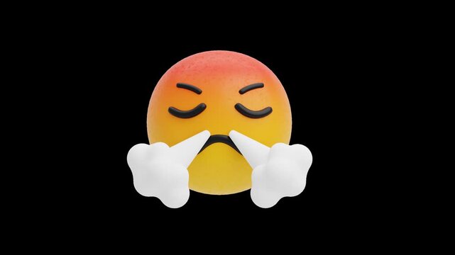 3D Angry Frustrated Emoji | Alpha Channel