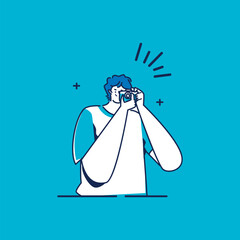 Line art artist hand drawn cartoon illustration