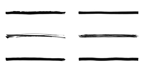 Hand-drawn brush strokes solated