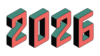 Year 2026 Typography: Boldly displayed, the year 2026 stands out with modern typography.