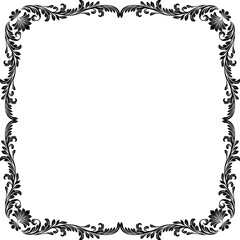 A filigree heraldic crest motif floral pattern border frame. Original design in a vintage style.