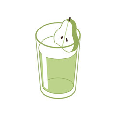 Refreshing Pear Juice in a Tall Glass with Pear Slice Garnish.