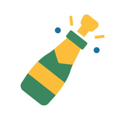 Champagne Bottle Design, Festive Drink for New Year Celebration