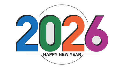 New Year 2026 Celebration: A vibrant and colorful design celebrates the arrival of 2026, conveying anticipation and joy for the coming year.