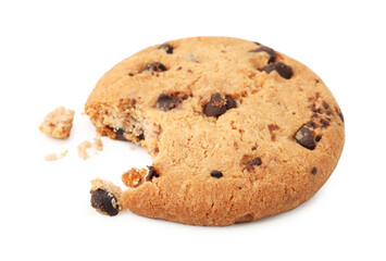 Yummy chocolate chip cookie isolated on white