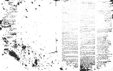 Retro vintage newspaper overlay with faded ink, grainy dust and distressed rough texture for grunge background