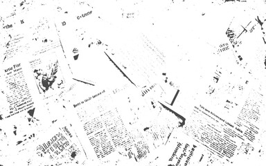 Distressed retro newspaper texture overlay with faded print and dusty grunge effect for posters, flyers and digital designs.