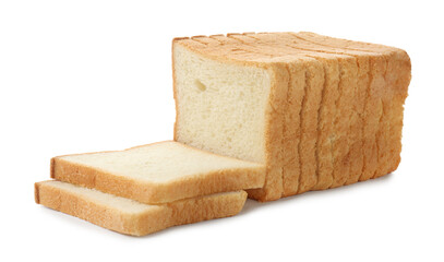 Slices of toast bread isolated on white