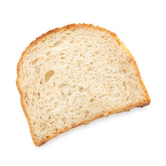 Slice of toast bread isolated on white, top view