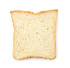 Slice of toast bread isolated on white, top view
