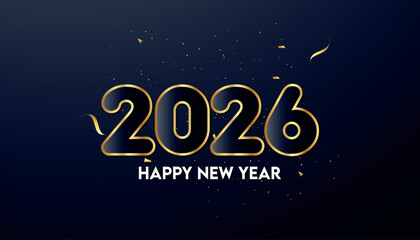Golden Happy New Year 2026 Celebration background	