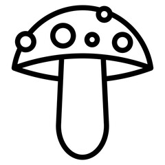 Mushrooms icon. Mushroom stem and cap, thin line design. The body of the fungus, linear symbols collection. isolated vector illustration.