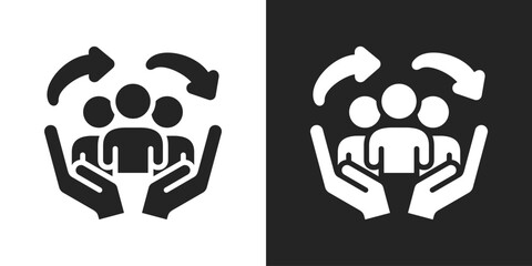 Fototapeta premium Inclusive Icon In Black And White Glyph Style
