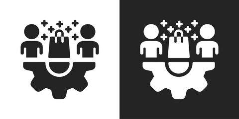 Customer Icon In Black And White Glyph Style