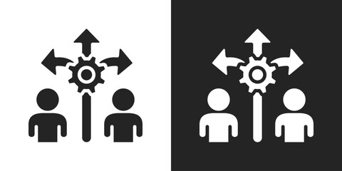 Flexibility Icon In Black And White Glyph Style