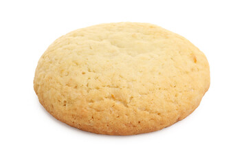 One tasty lemon cookie isolated on white