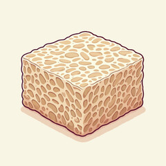 Vector illustration of raw tempeh