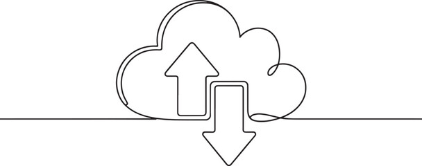  line art with upload and download arrows.