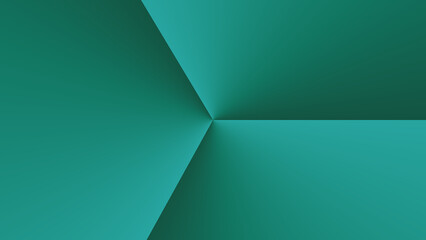 Abstract teal green geometric radial gradient background with sharp angular divisions