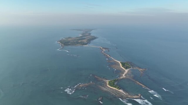 Aerial Shot of the Southern Edge of Saint Martin Island, Teknaf, Cox&rsquo;s Bazar, Bangladesh