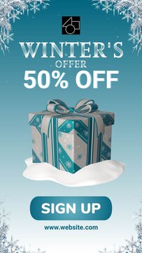 Vertical Winter Holiday Sale Promo Banner