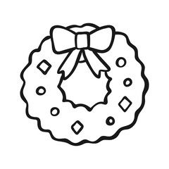 Hand-Drawn Simple Christmas Wreath