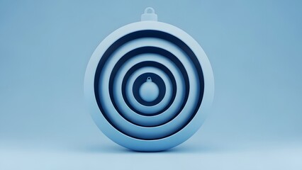 Minimalist abstract concentric circles in soothing blue tones create a sense of depth and calm