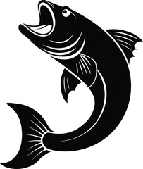 Leaping Fish Silhouette Vector