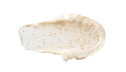 cosmetic smear scrub cream texture on transparent background