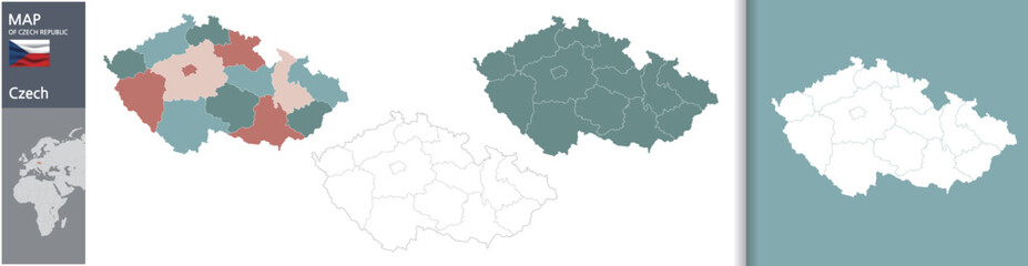 Czech Republic Regional Map Illustration