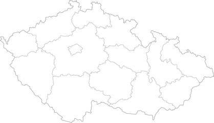 Obraz premium Czech Republic Regional Map Illustration