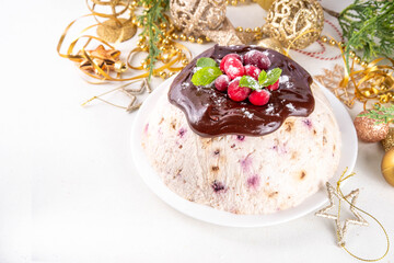 Frozen Christmas cheesecake pudding