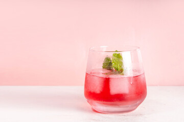 Hibiscus Water or lemonade, summer infused flower drink