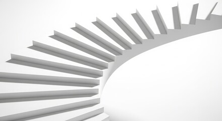 Abstract White Stair Structure &mdash; symbolic upward steps with subtle shadow effects