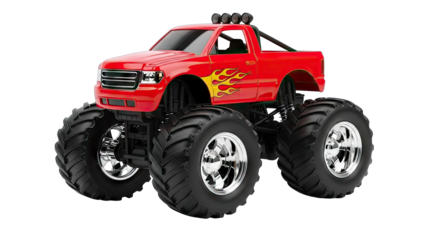 Red Monster Truck on White Background