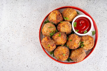 Homemade tasty airfryer made fish cutlets patties