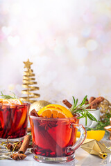 Traditional Christmas mulled wine cocktail