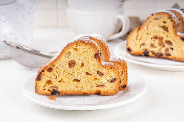 Christmas stollen, traditional festive fruit cake