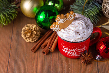 Iced gingerbread latte drink