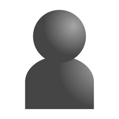 シンプルな人のシルエット 3Dデザイン 単体 モノクロ